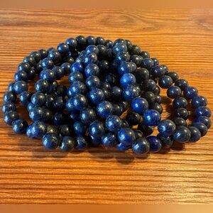 Deep Blue Lapis Lazuli Beaded Bracelet
